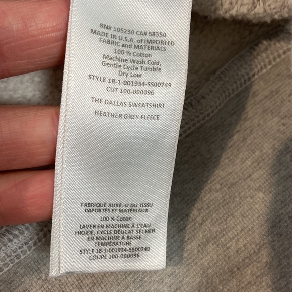 Current/Elliott Women’s The Dallas Sweatshirt Cropped Heather Gray size 4 small - Picture 6 of 8